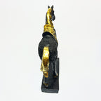 Black Horse with Golden Accents Figurine