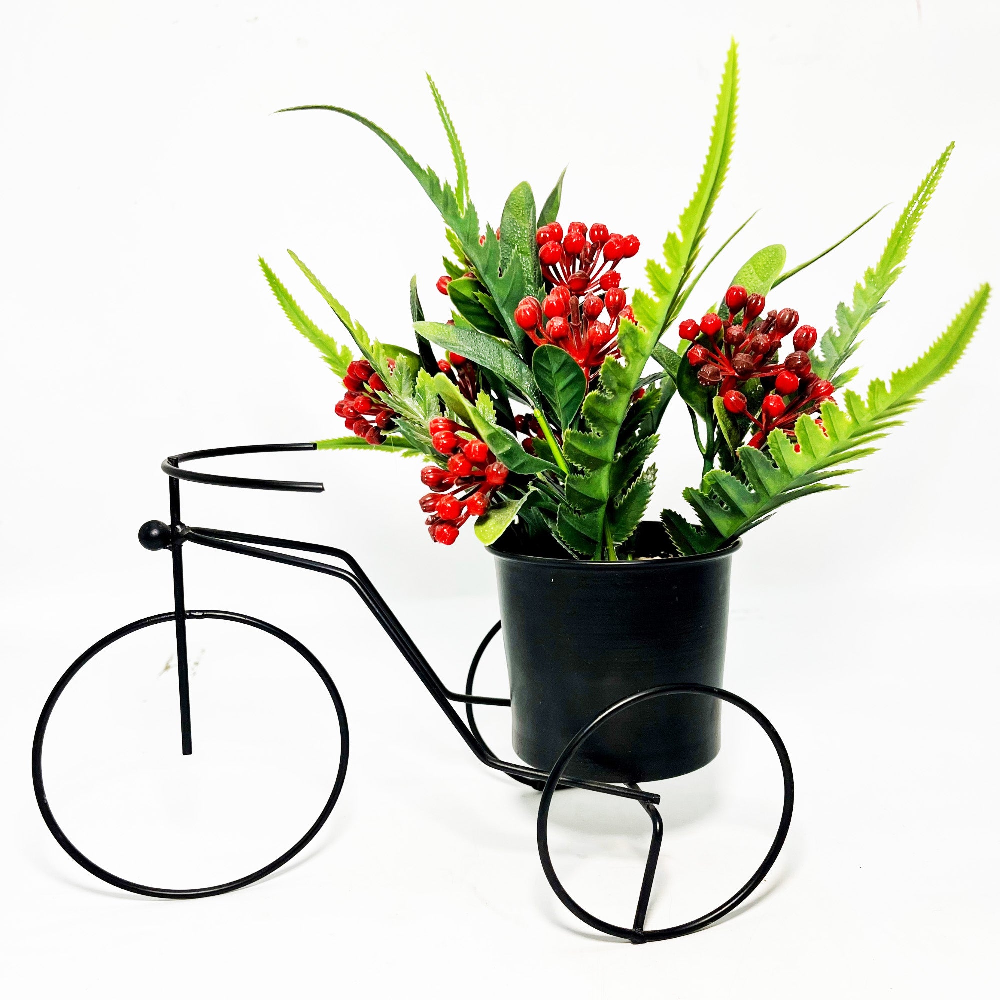 Decorative Bicycle Planter with Artificial Greenery