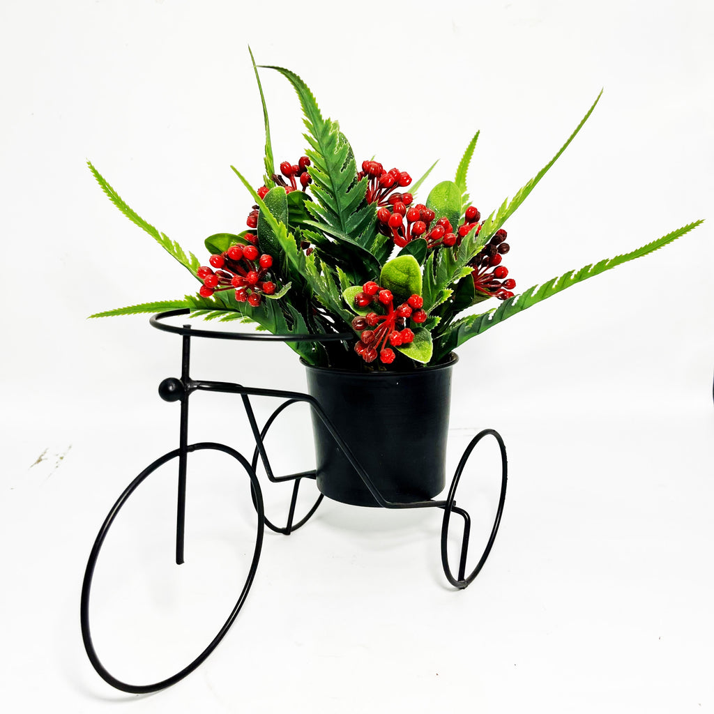 Decorative Bicycle Planter with Artificial Greenery