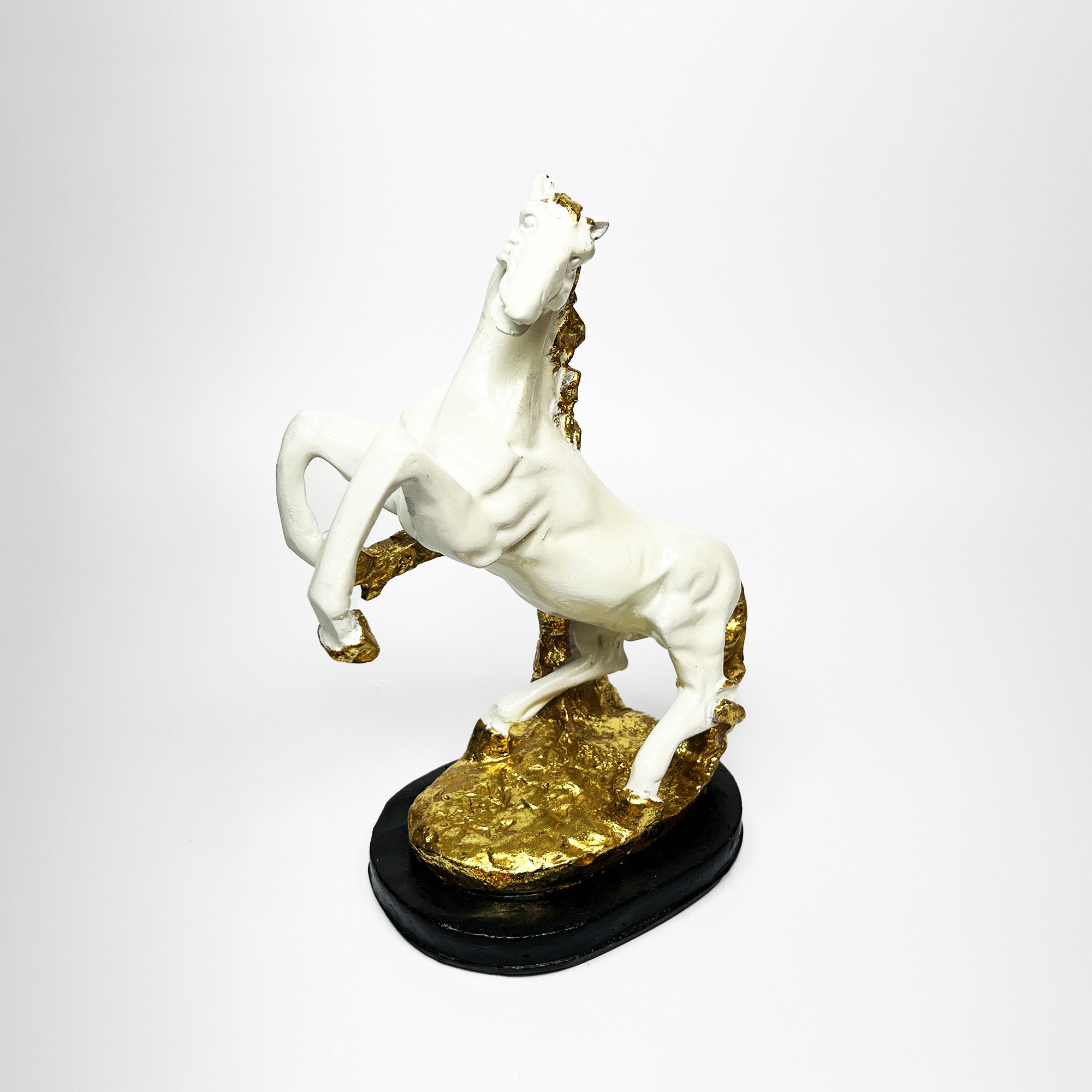Golden Mane White Horse Figurine