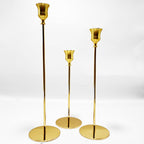 Elegant Gold Taper Candle Holder Set