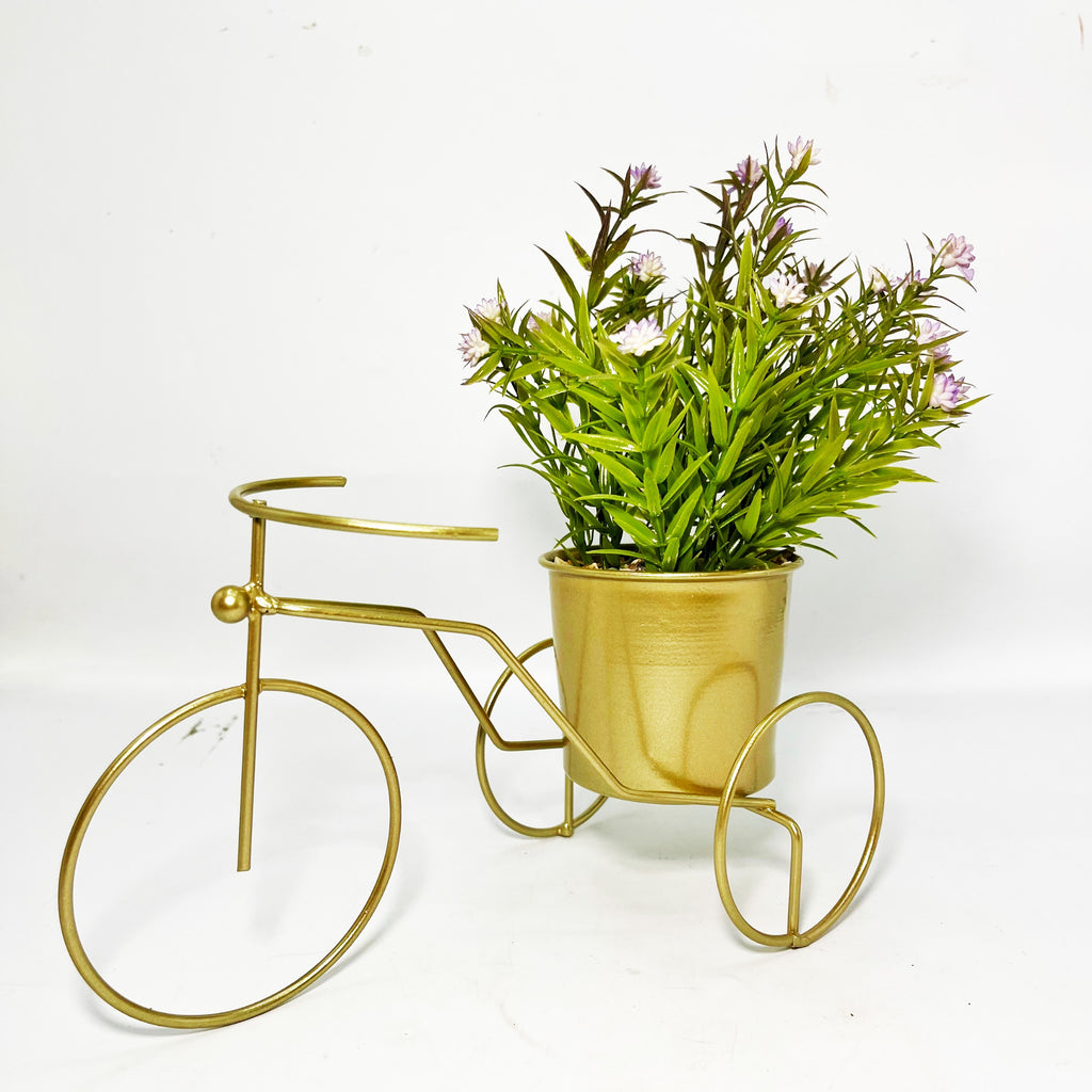 Decorative Bicycle Planter with Artificial Greenery