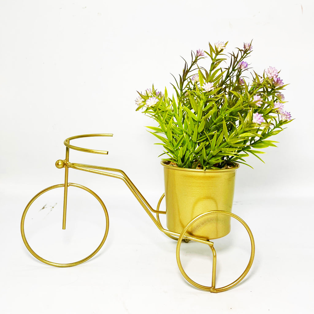 Decorative Bicycle Planter with Artificial Greenery