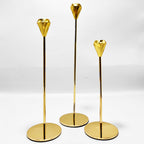 Elegant Gold Taper Candle Holder Set
