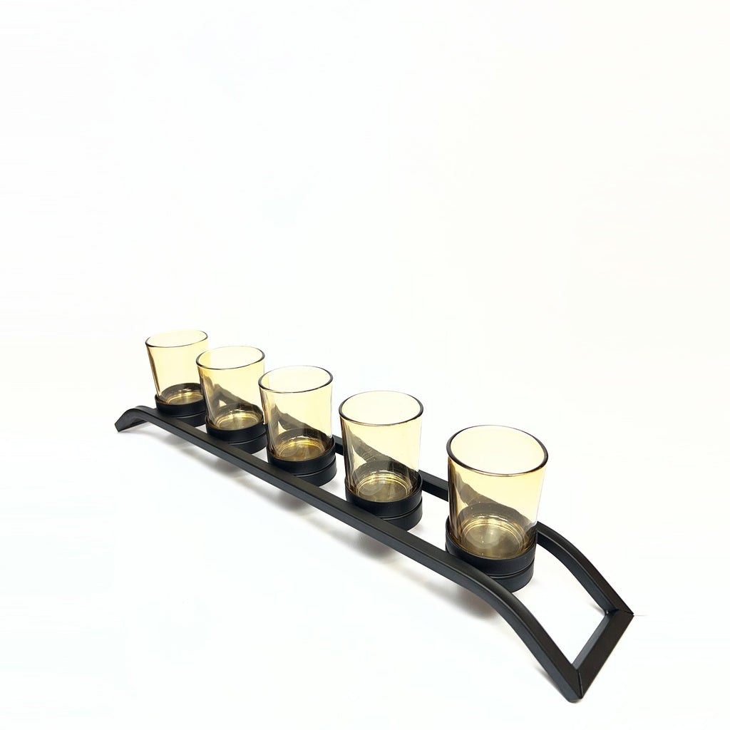 Modern Glass Tealight Candle Holder Tray