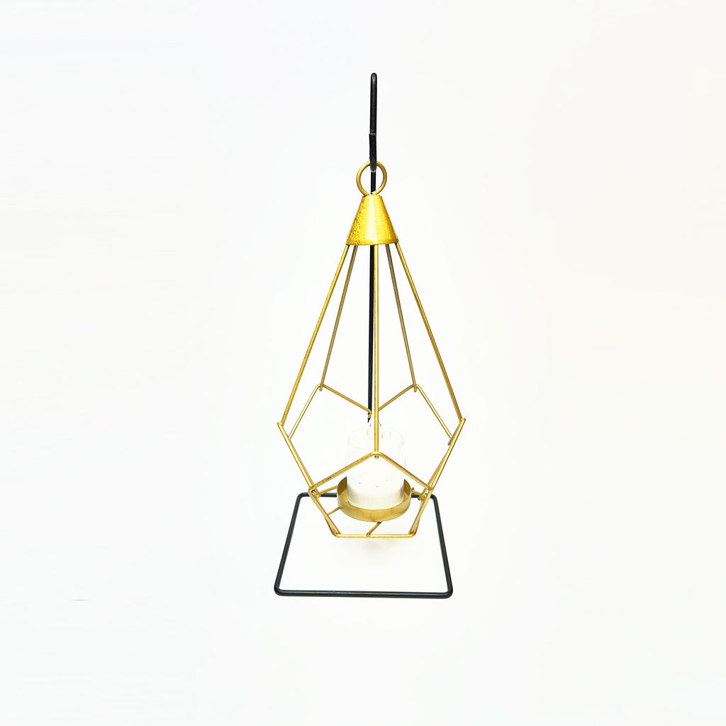 Geometric Hanging Tealight Lantern with Stand