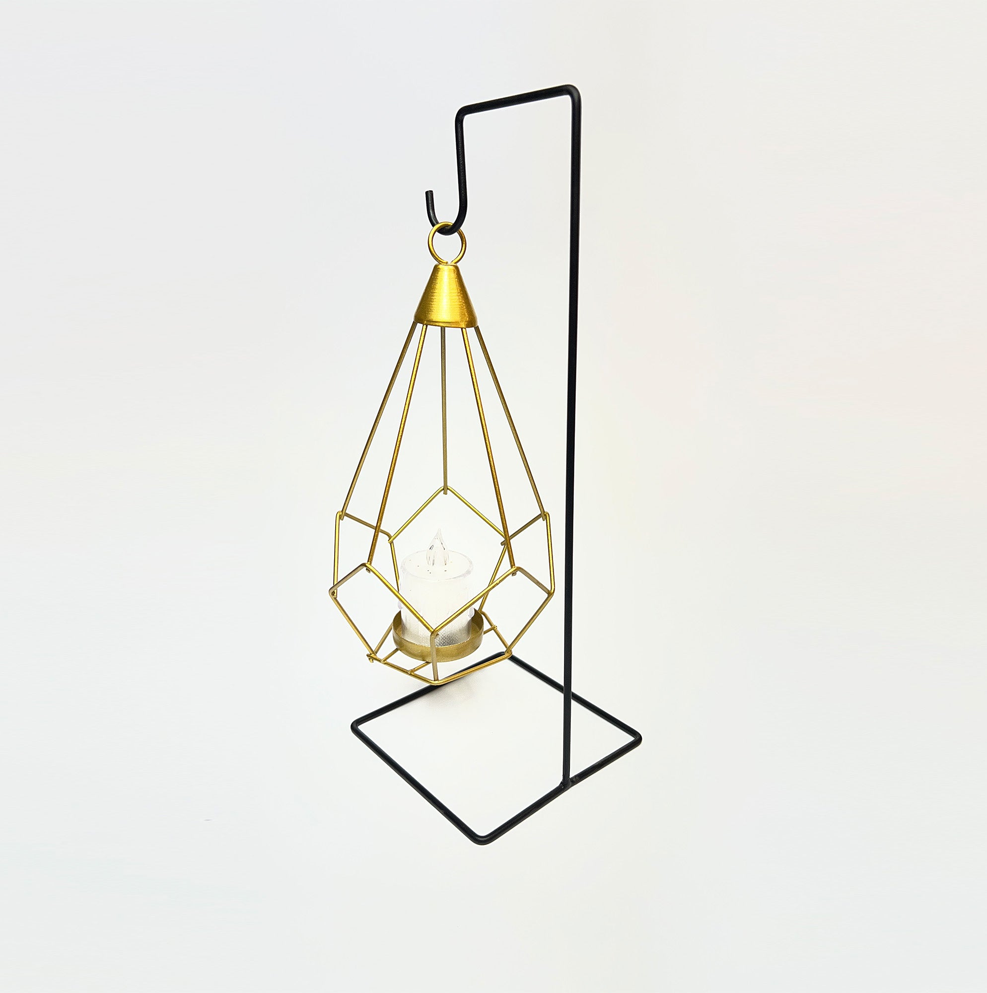 Geometric Hanging Tealight Lantern with Stand
