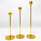 Elegant Gold Taper Candle Holder Set