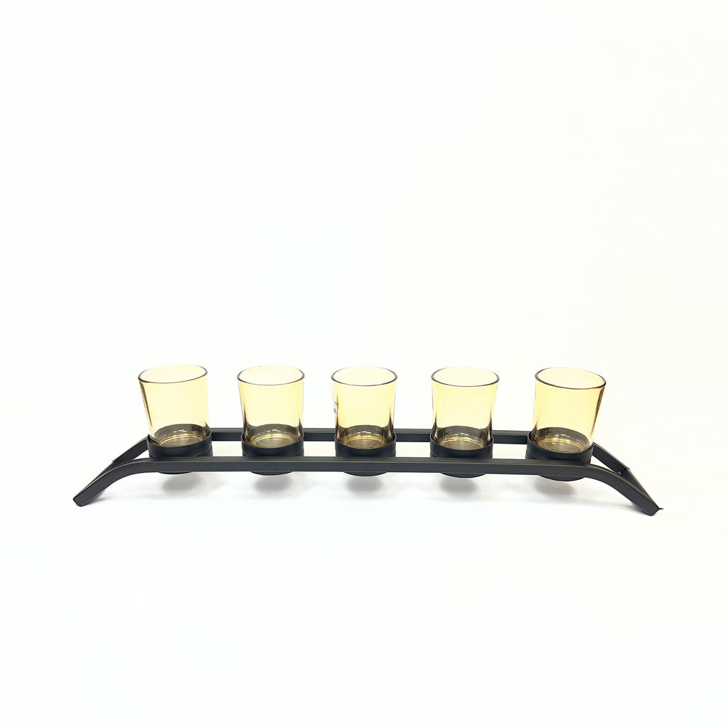 Modern Glass Tealight Candle Holder Tray
