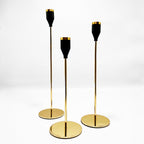 Elegant Gold Taper Candle Holder Set