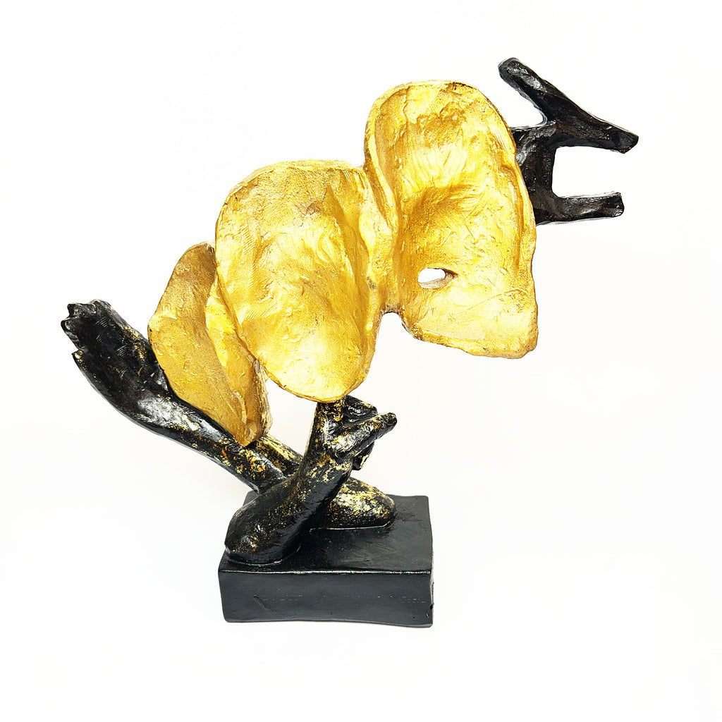 Golden Faces and Hands Figurine