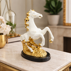 Golden Mane White Horse Figurine
