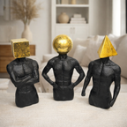 Geometric Head Figurine Set (Set of 3)