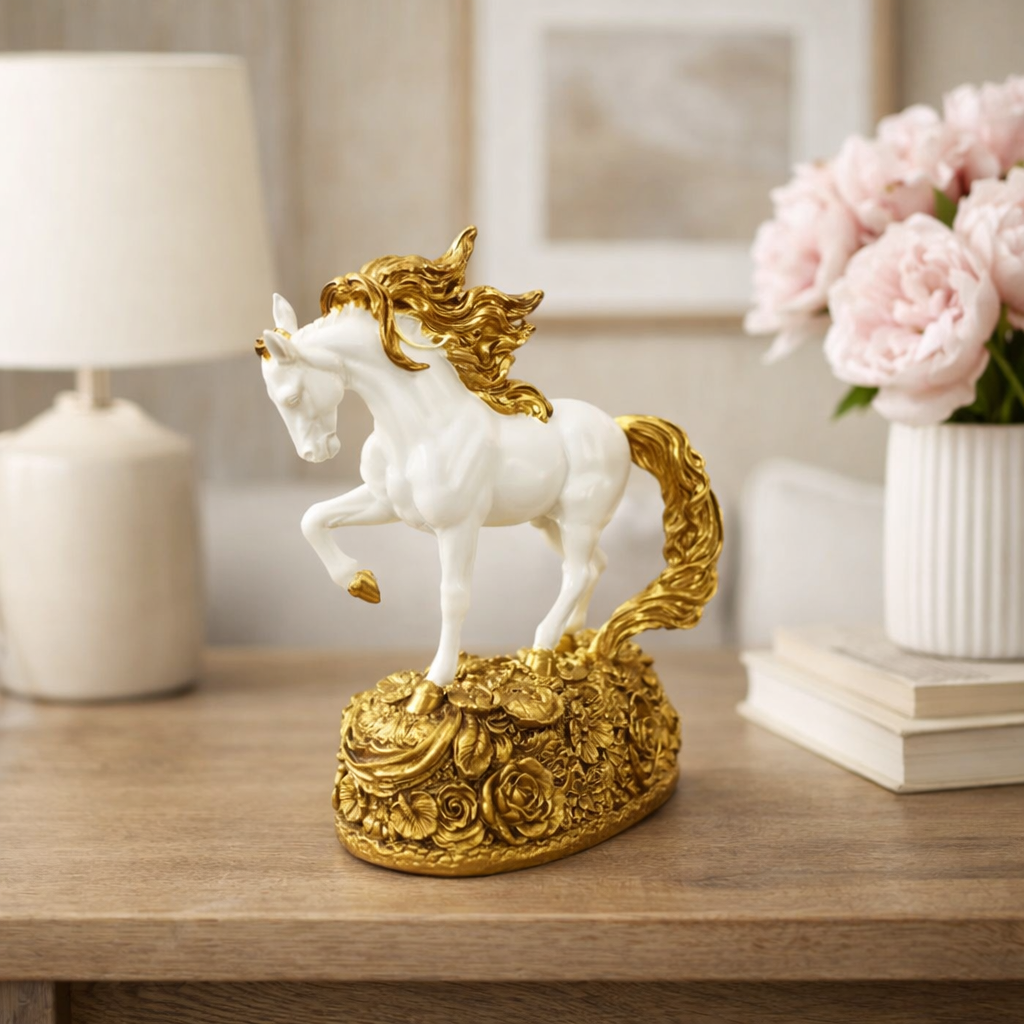 Golden Mane Horse Figurine