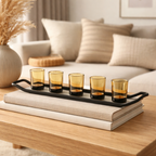 Modern Glass Tealight Candle Holder Tray
