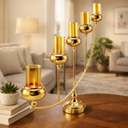 Elegant Gold Multi-Arm Candle Holder