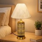 Luxury Gold Crystal Table Lamp Pair