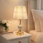 Elegant Marble & Gold Bedside Lamp