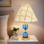 Blue Glass Ball Table Lamp