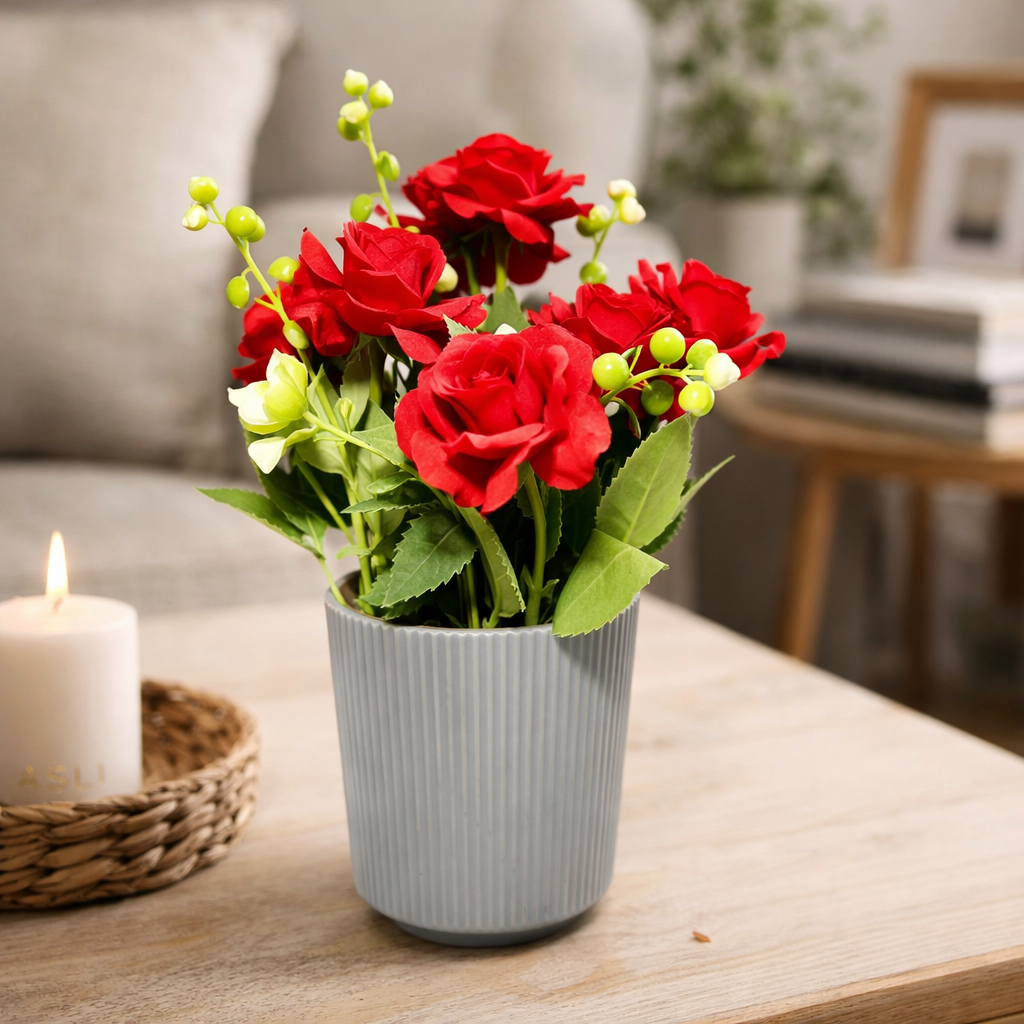 Potted Artificial Floral Arrangement
