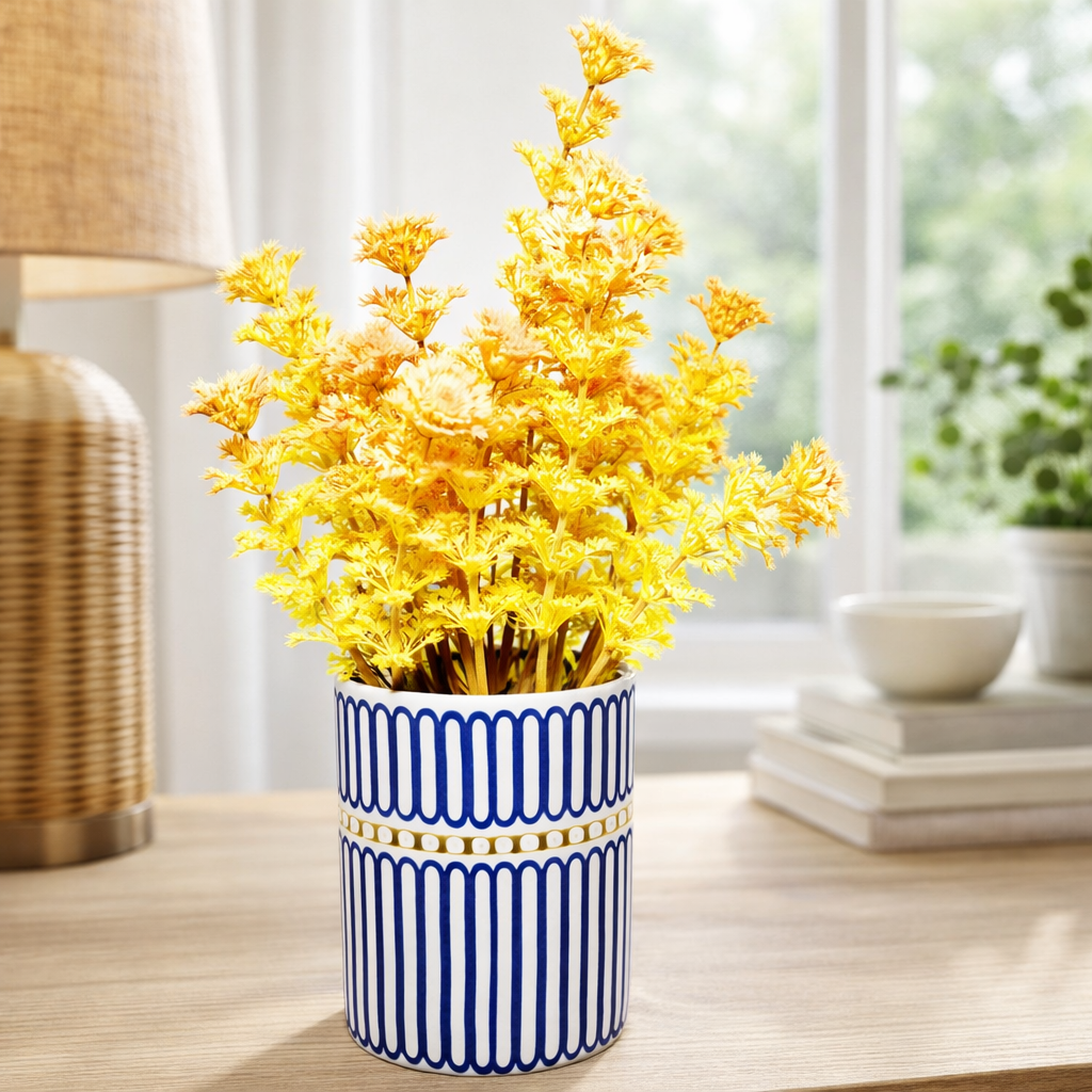 Blue Arch Ceramic Table Plant Pot