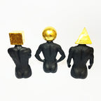Geometric Head Figurine Set (Set of 3)