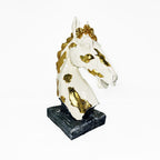 Marble-Effect Horse Head Figure