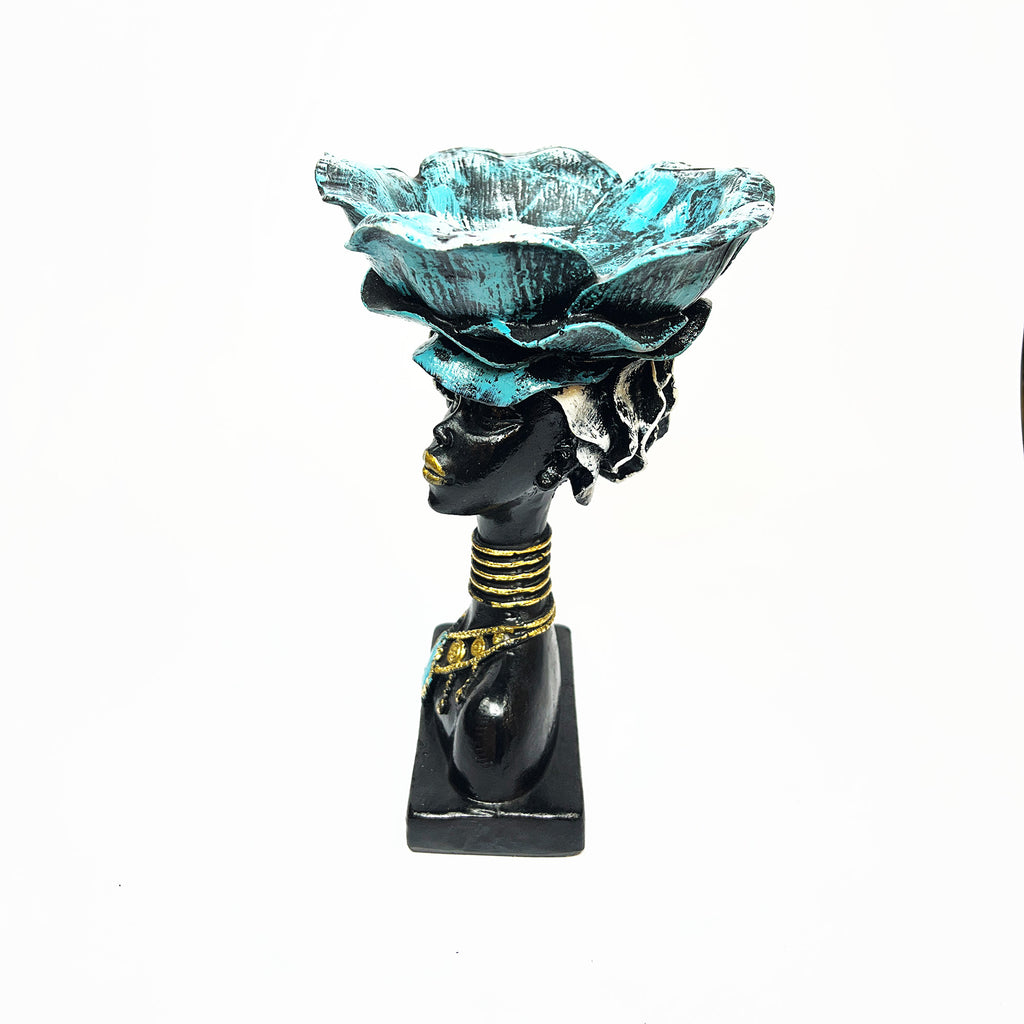 Decorative Head Planter with Flower