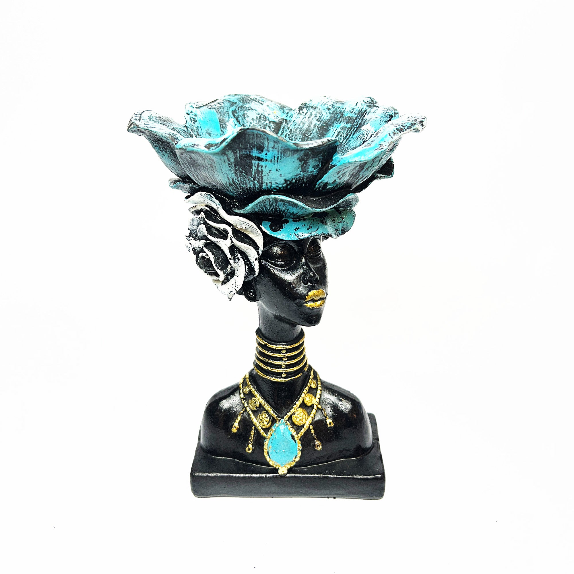 Decorative Head Planter with Flower