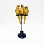 Golden Trio Parrots on Stand