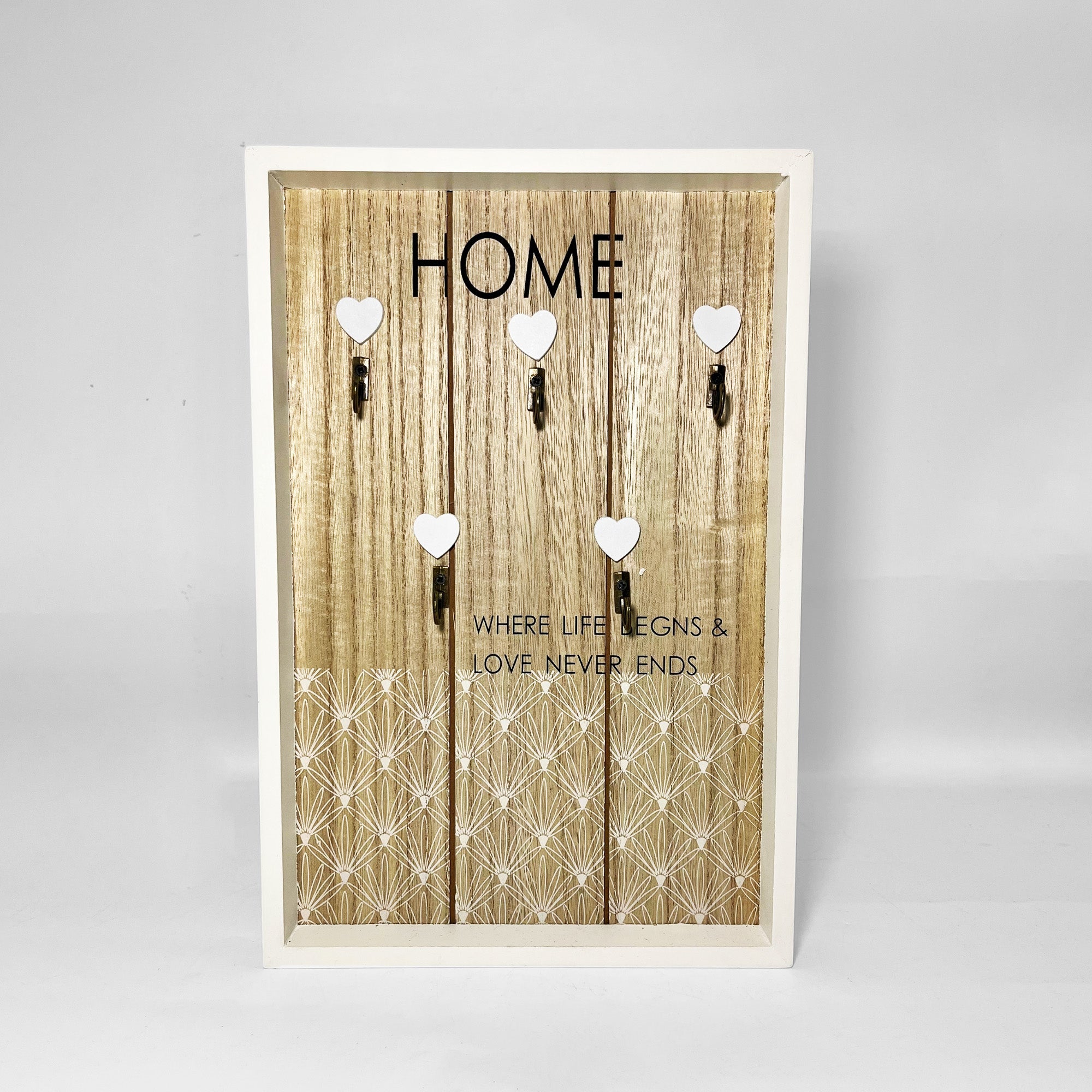 Wooden 5 Hooks Key Holder