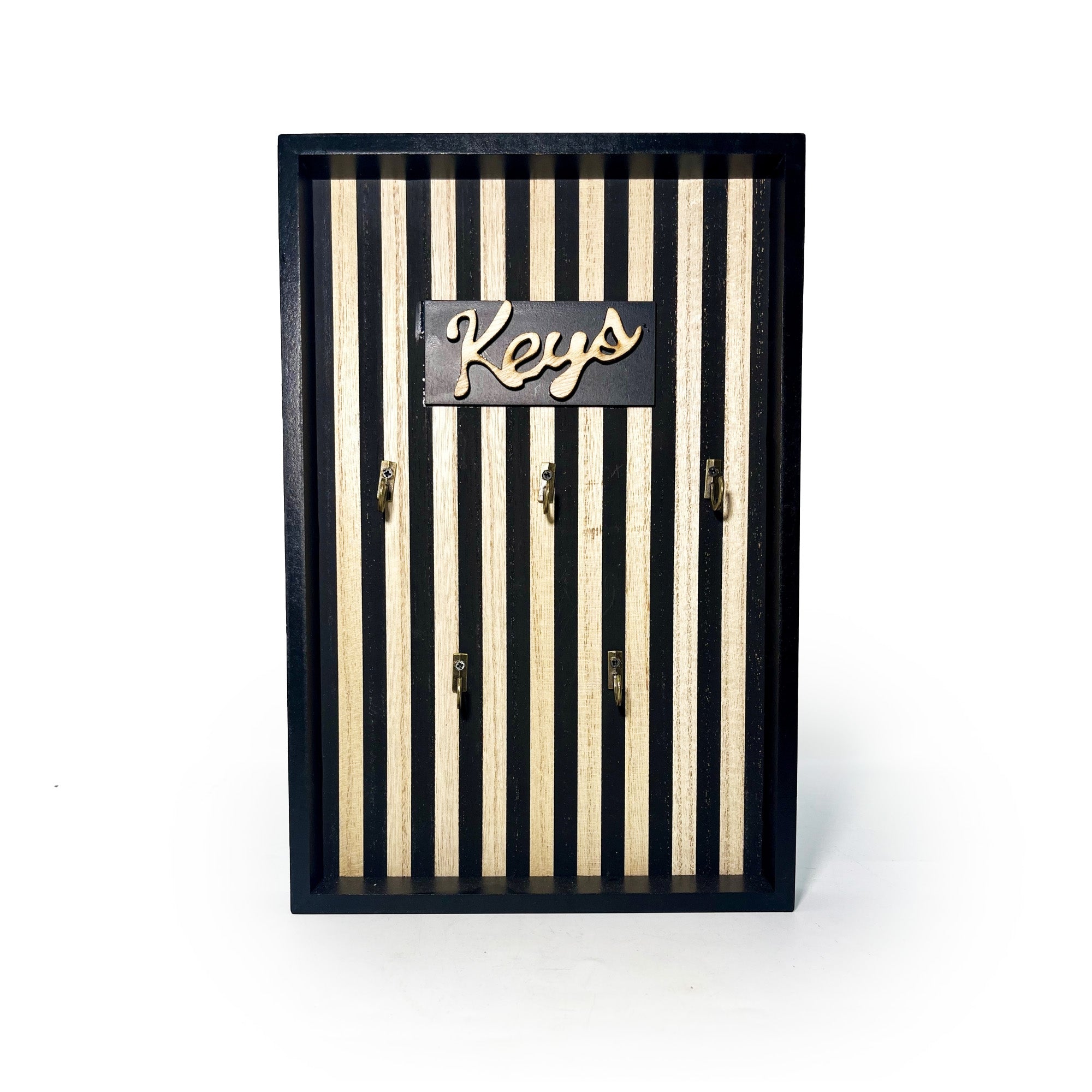 Wooden 5 Hooks Key Holder