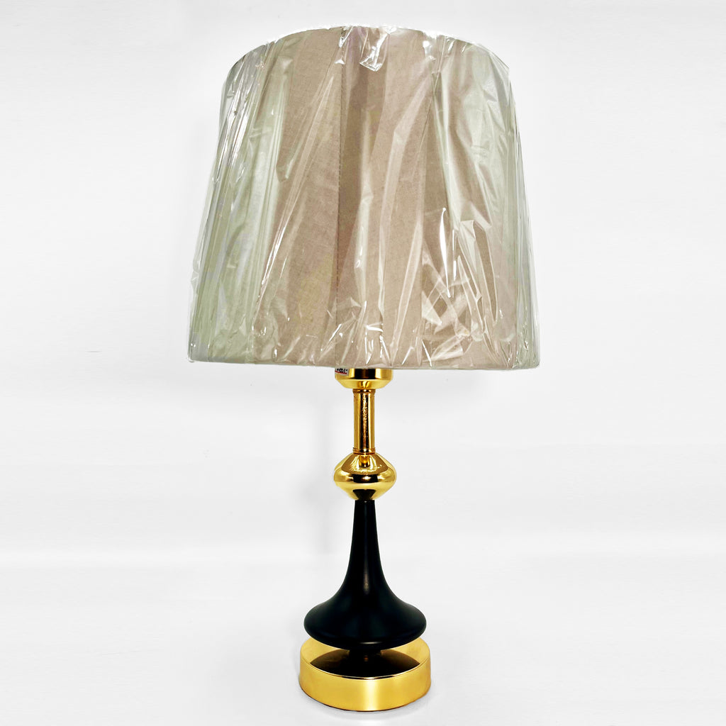 Gold and Matte Black Pedestal Table Lamp
