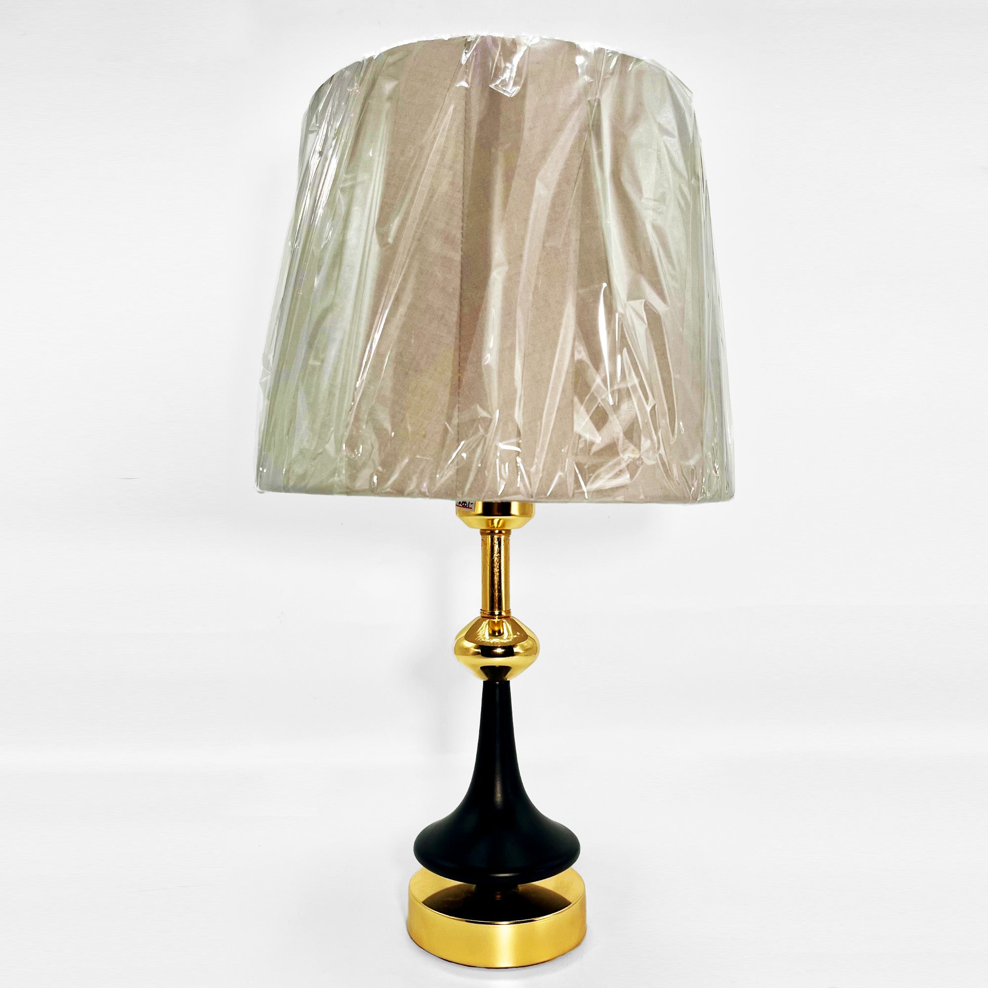 Gold and Matte Black Pedestal Table Lamp