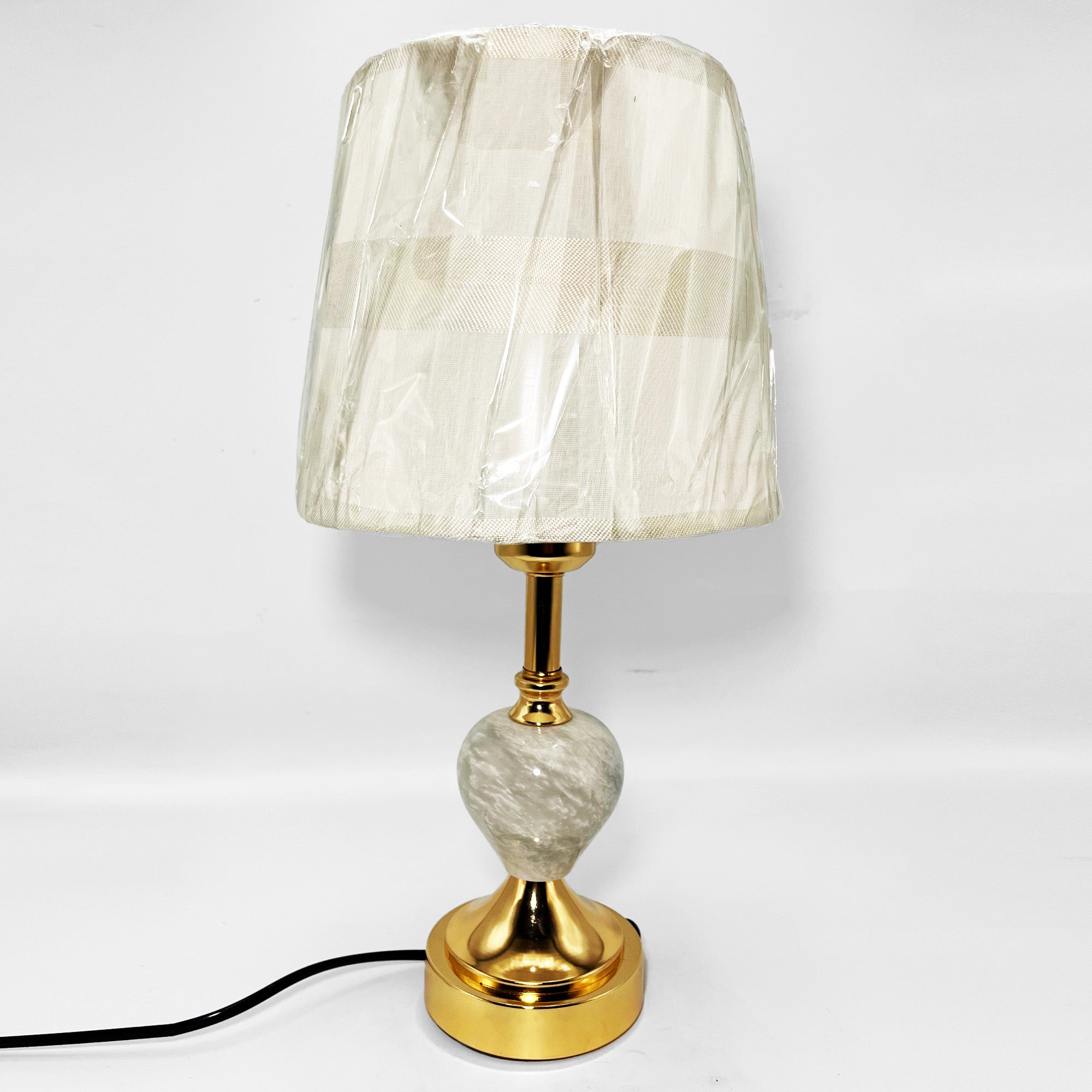 Elegant Marble & Gold Bedside Lamp