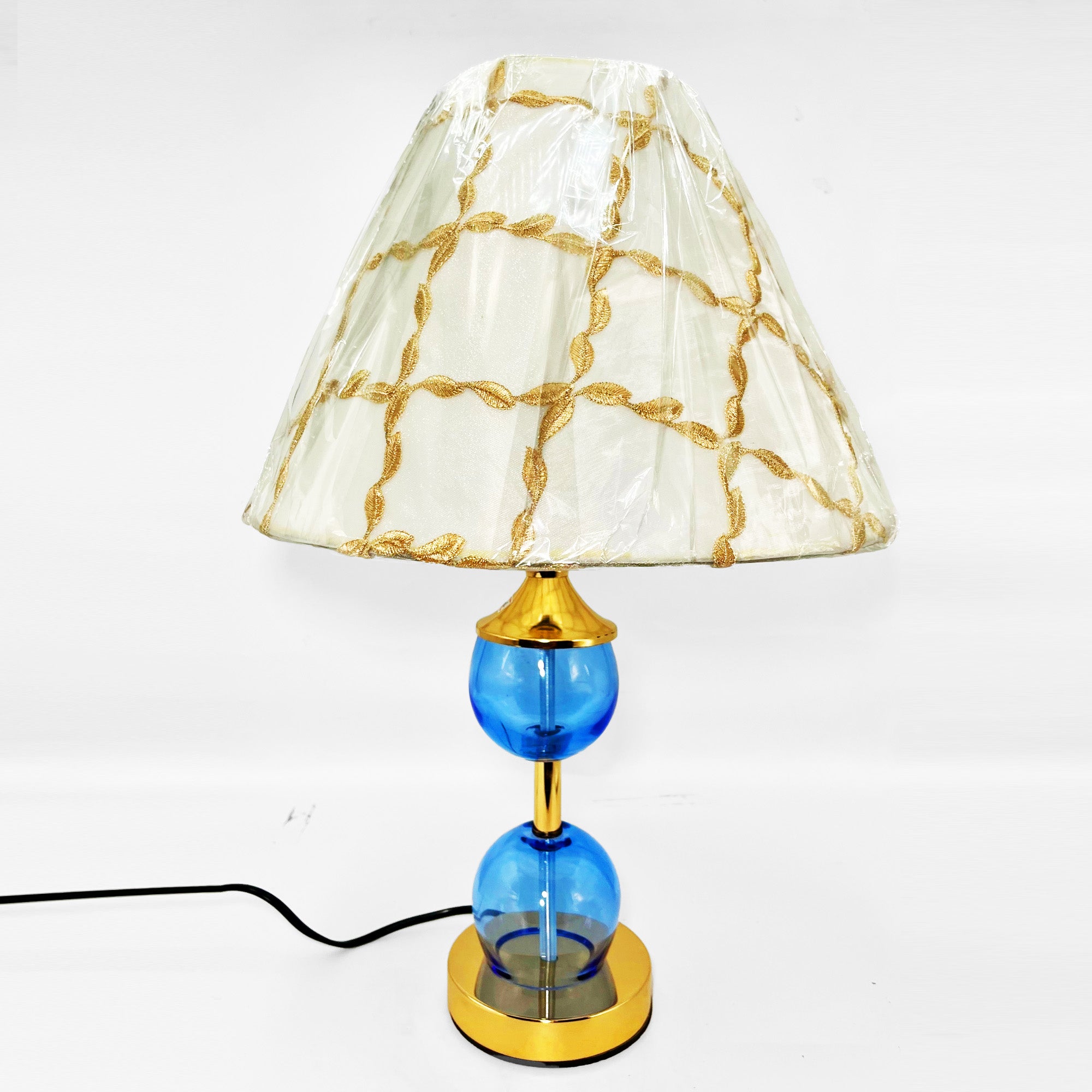 Blue Glass Ball Table Lamp