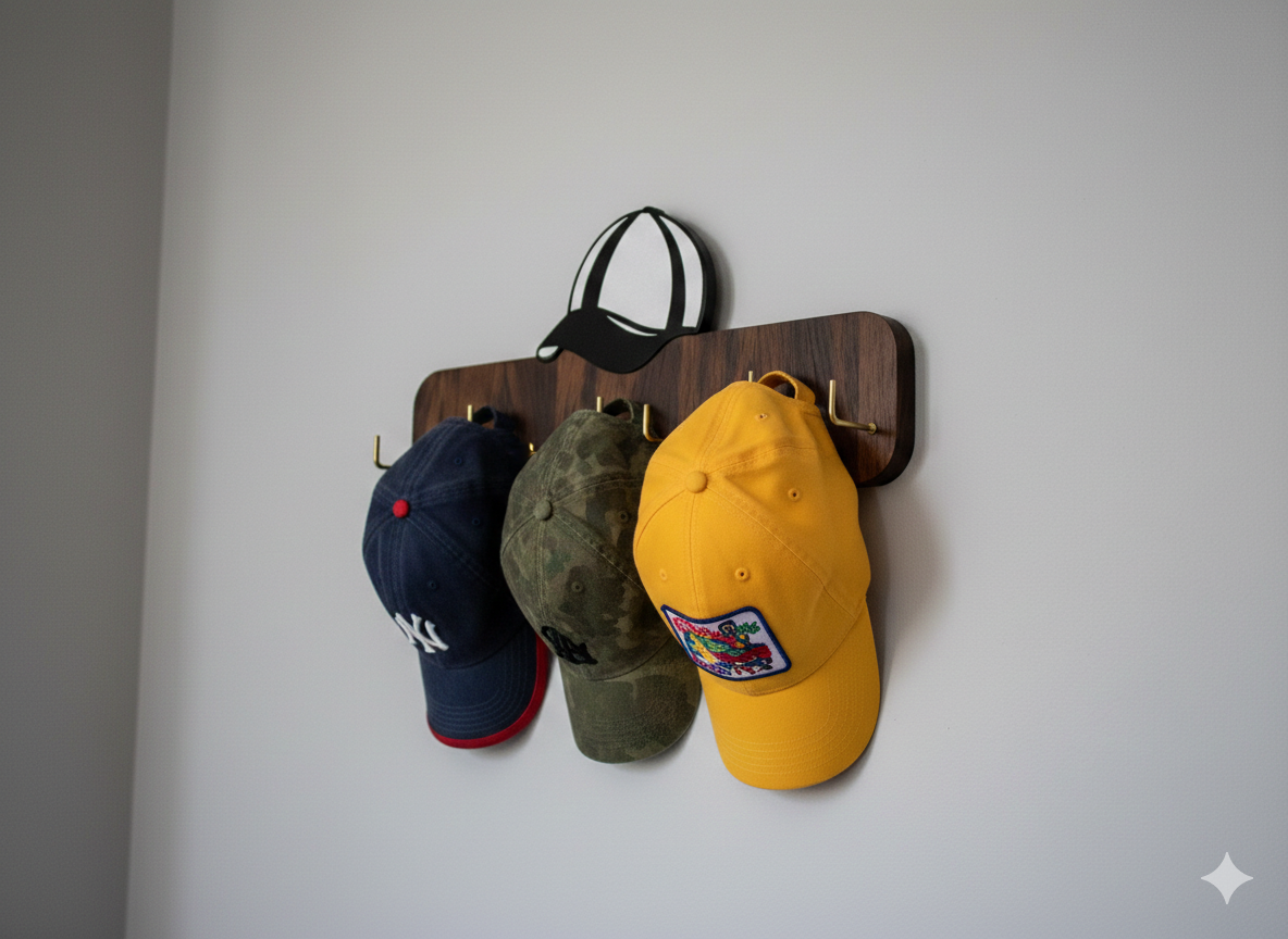 Wooden Cap Wall Rack