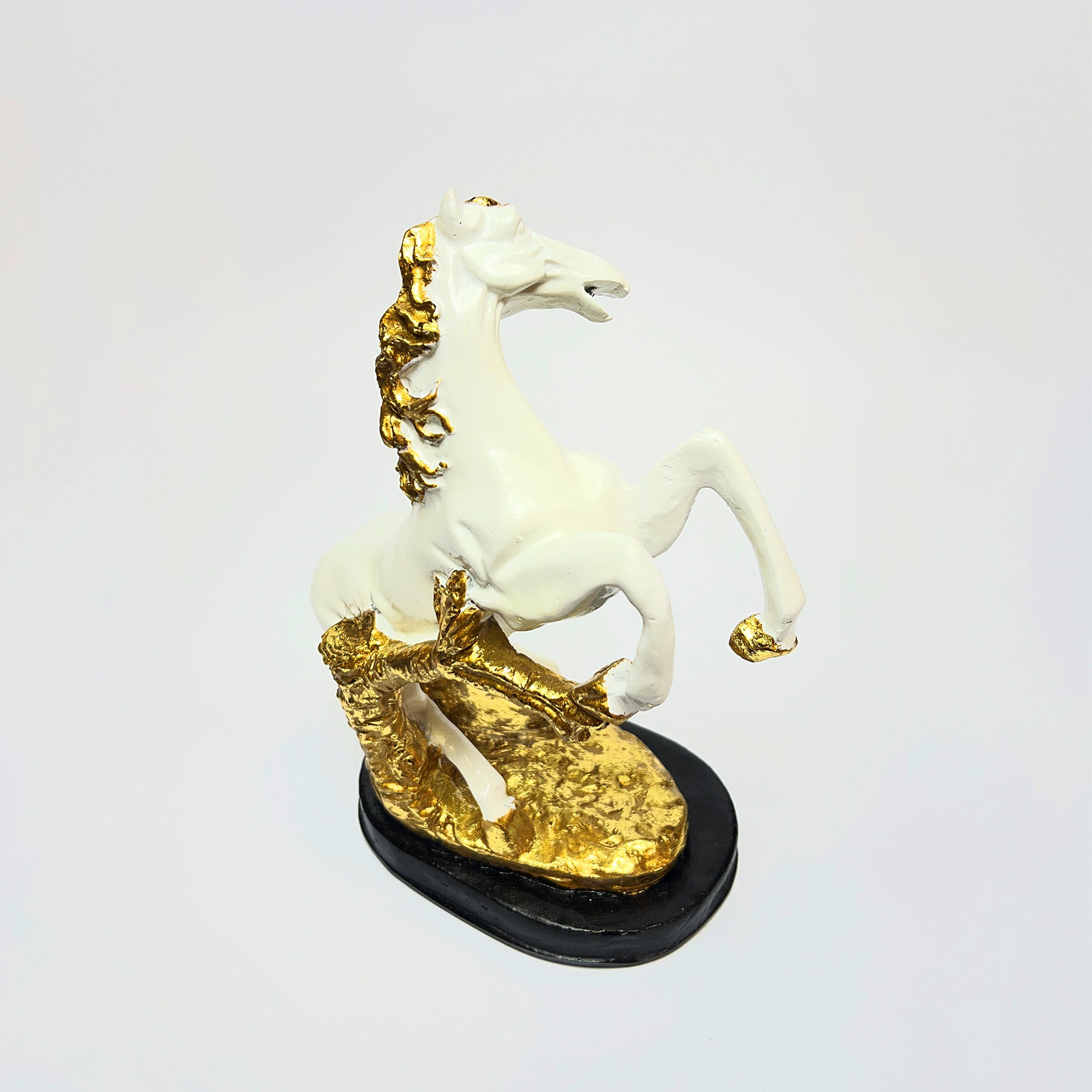 Golden Mane White Horse Figurine