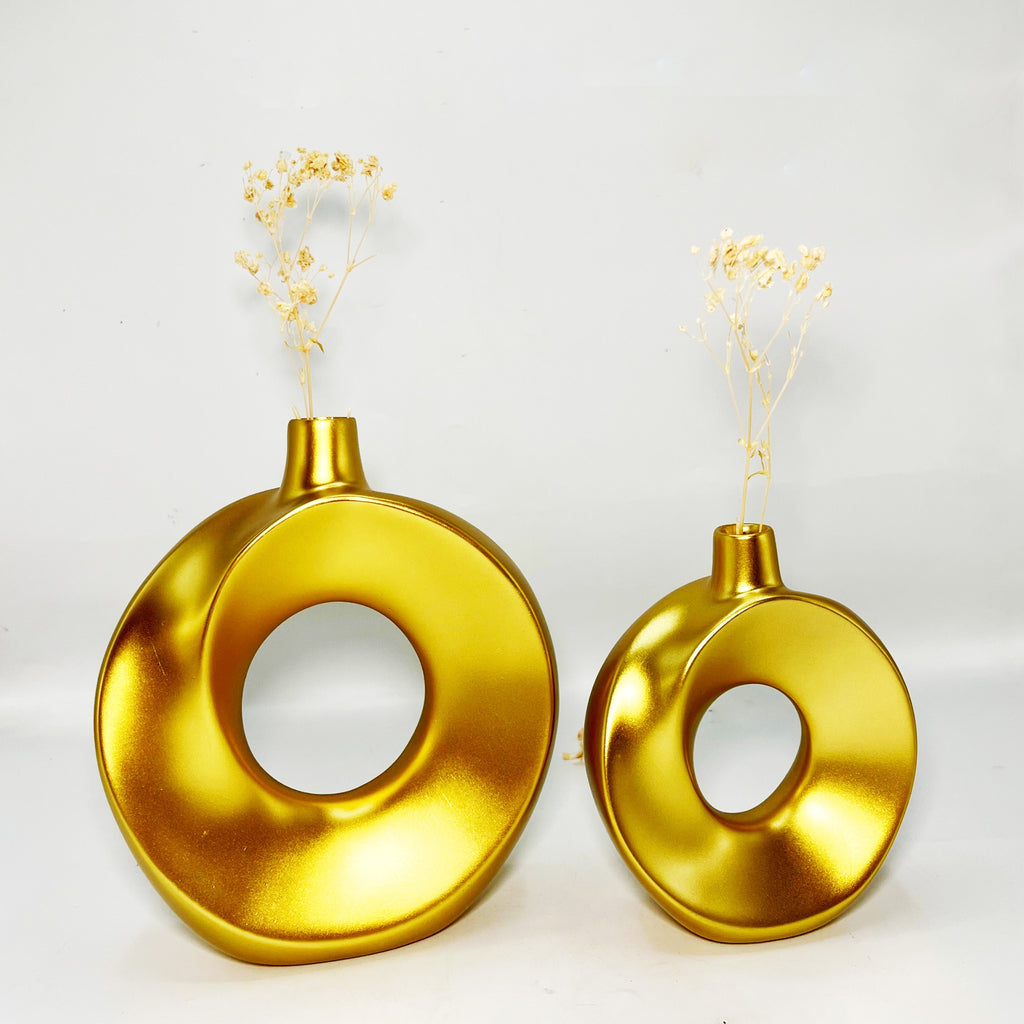 Modern Circular Donut Vases 2 pcs set