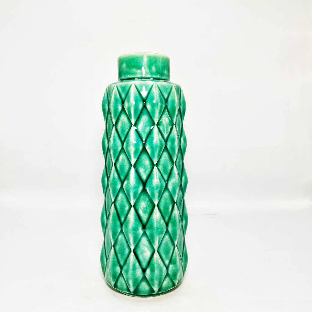 Textured Diamond-Pattern Vase