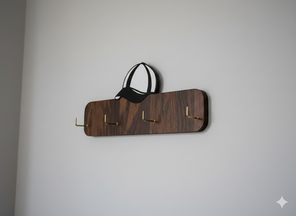 Wooden Cap Wall Rack