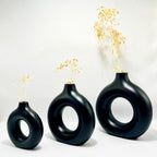Modern Black Donut Vase