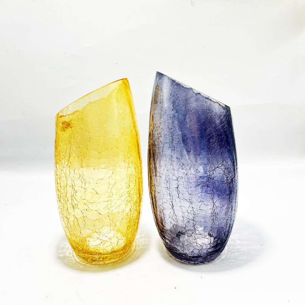 The Citrine Crackle Slant Vase