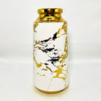 Modern Gold & White Marble-Patterned Ceramic Vase