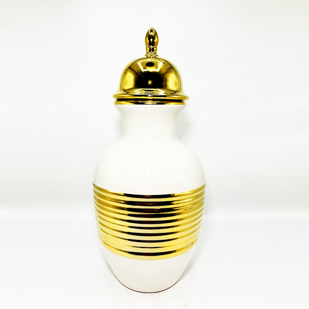 White and Gold Candy Jar