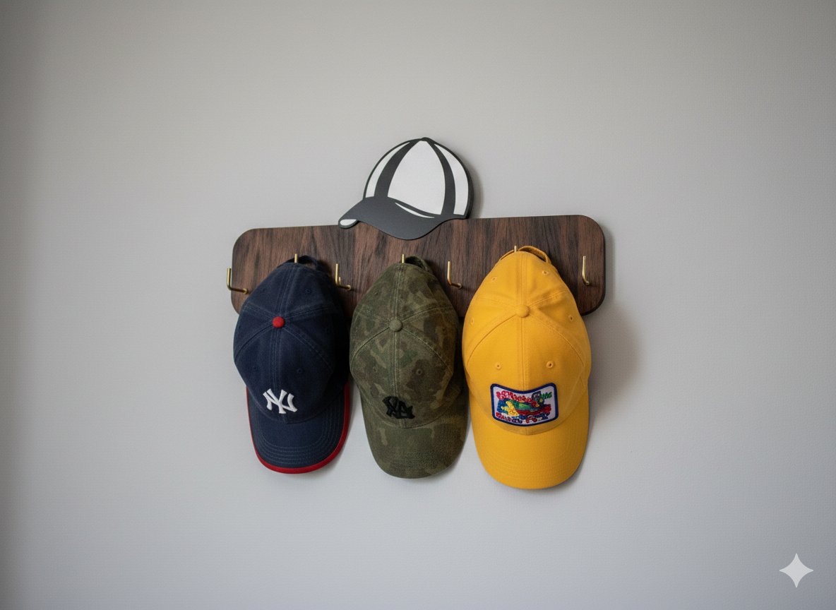 Wooden Cap Wall Rack