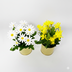 Modern Metallic Cylinder Floral Accent