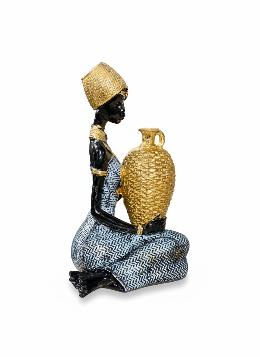 African Woman with Golden Urn