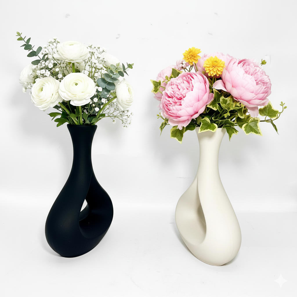 Abstract Ceramic Twist Vases