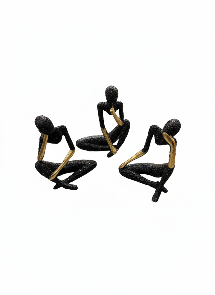 "The Thinker" Abstract Figurines Set Of 3